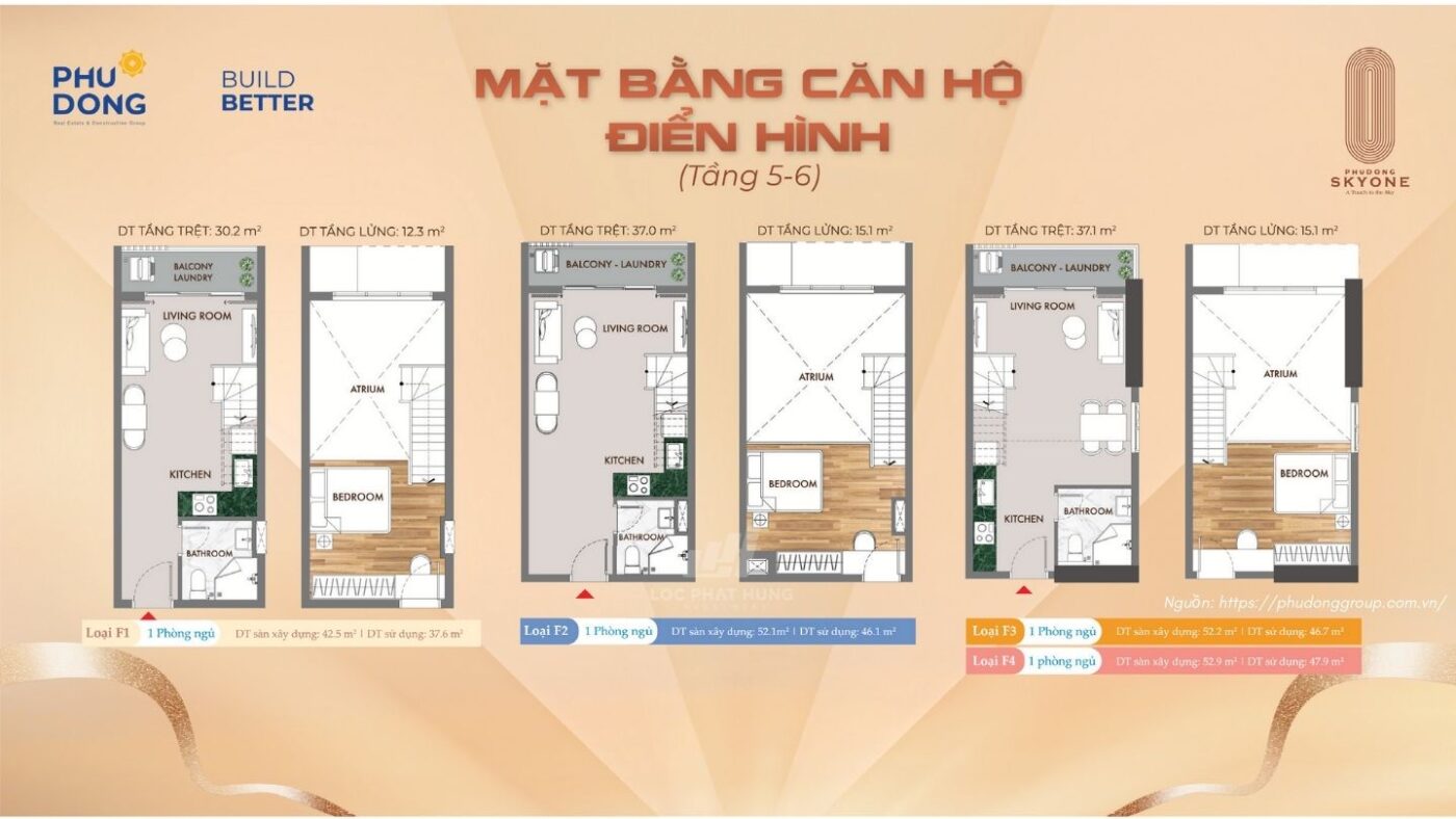 Thiết Kế Căn Hộ Chung Cư Phú Đông Sky One Dĩ An - Loại Duplẽ