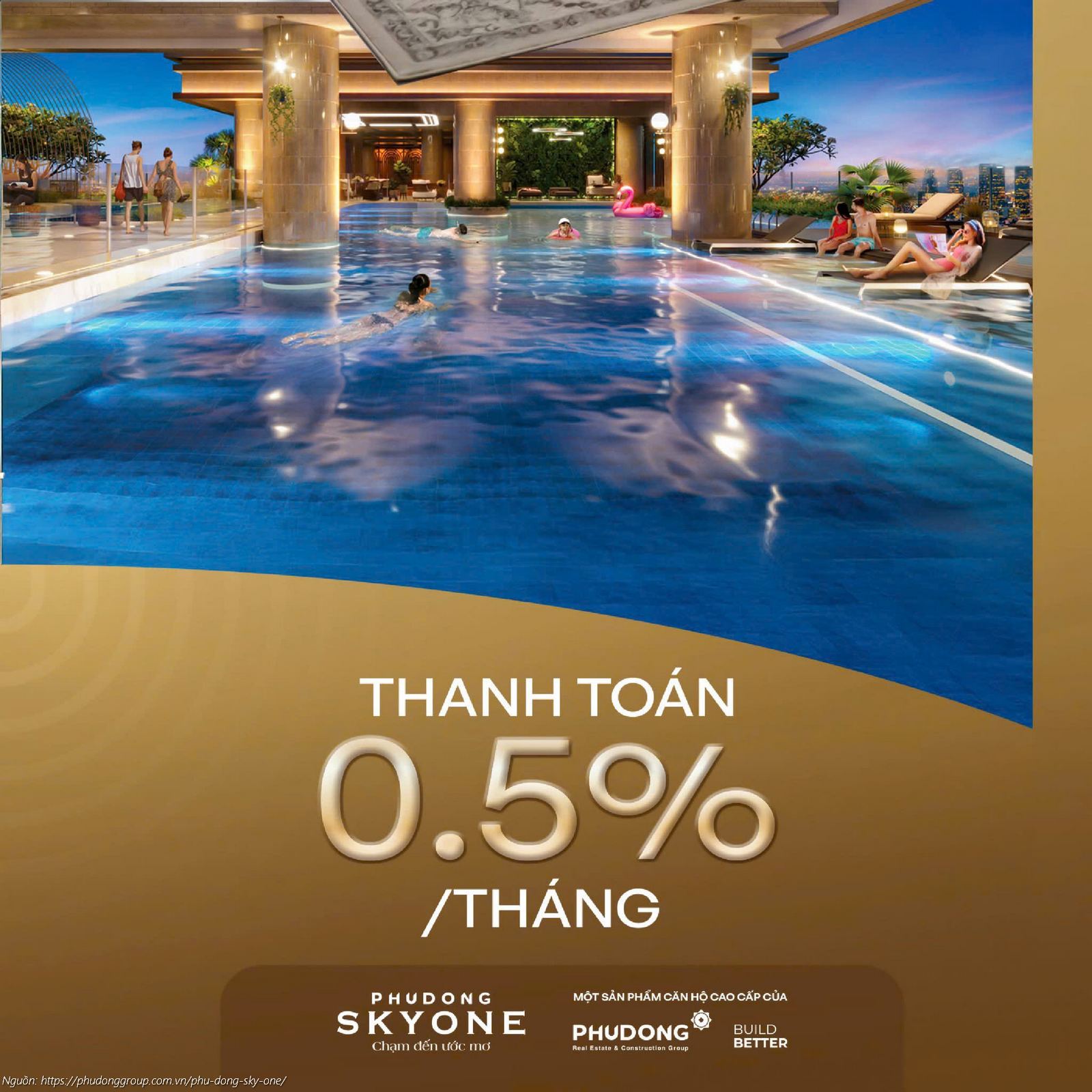 Phương thức thanh toán giãn cách dự án Phú Đông SkyOne chỉ 0.5% một tháng