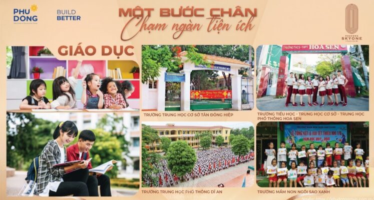 Tiện ích giao dục xung quanh Phú Đông Sky One