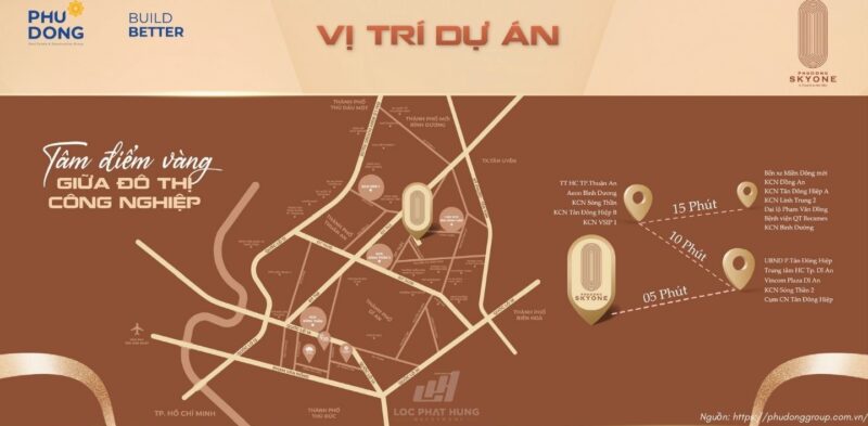 Bản Đồ Vị Trí & Địa chỉ Căn Hộ Chung Cư Phú Đông Sky One Dĩ An