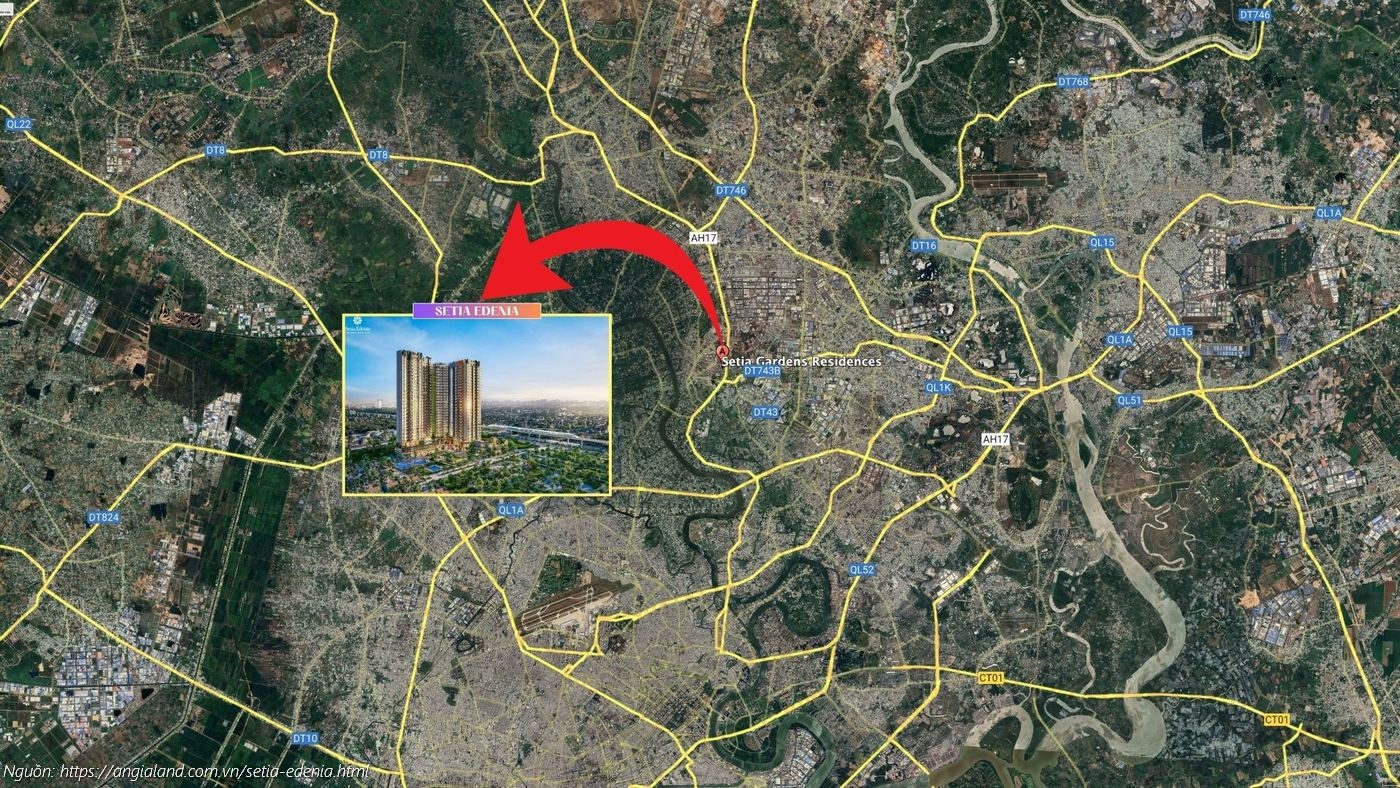 Bản đồ vị trí dự án căn hộ chung cư Setia Edenia Lái Thiêu (Setia Gardens Residences)