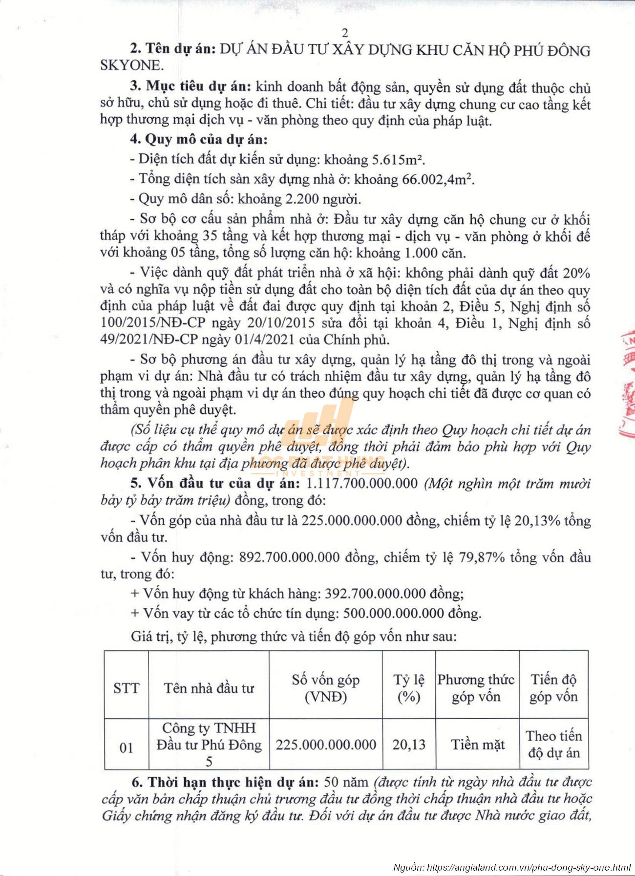 Văn bản Quyết định Chấp thuận chủ trương đầu tư Phú Đông SkyOne: Nền tảng pháp lý đầu tiên.