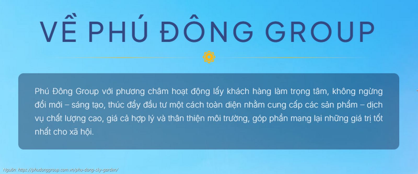 Phương châm hoạt động "lấy khách hàng làm trọng tâm" của chủ đầu tư dự án Phú Đông SkyOne