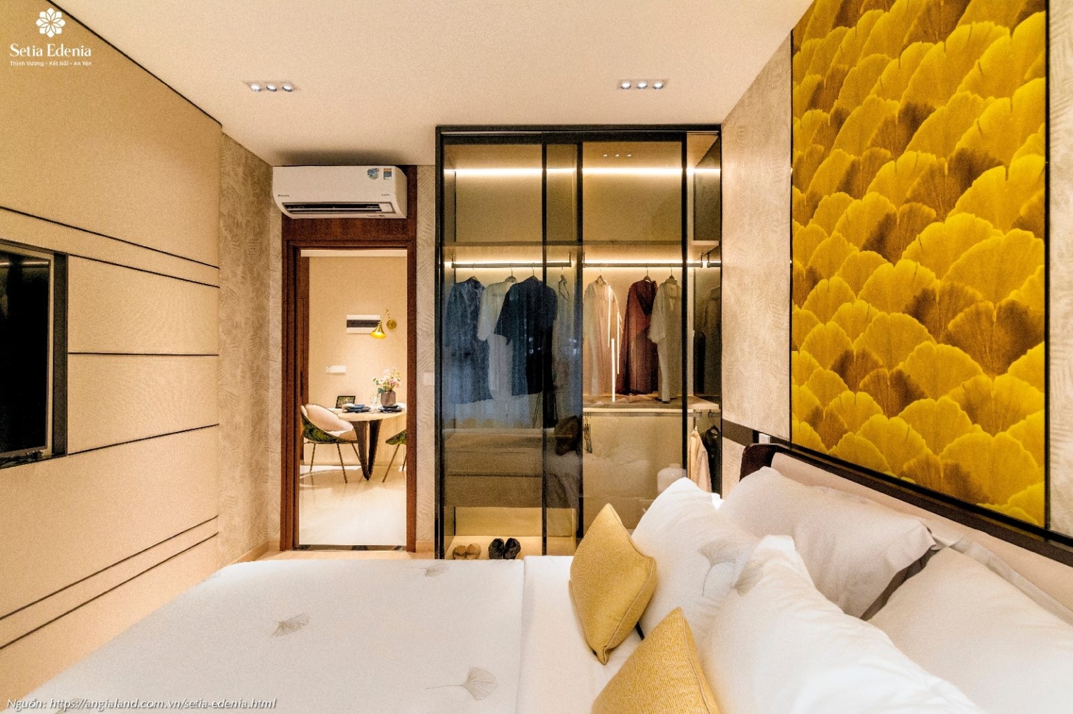 Thiết kế phòng ngủ nhà mẫu căn hộ Setia Edenia loại 1PN (diện tích 50m²)