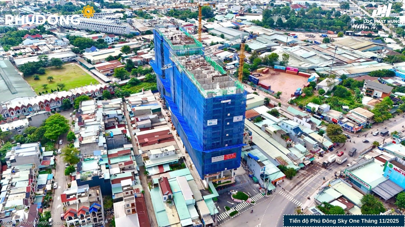 Tiến độ xây dựng dự án căn hộ chung cư Phú Đông SkyOne Dĩ An cập nhật tháng 11/2025