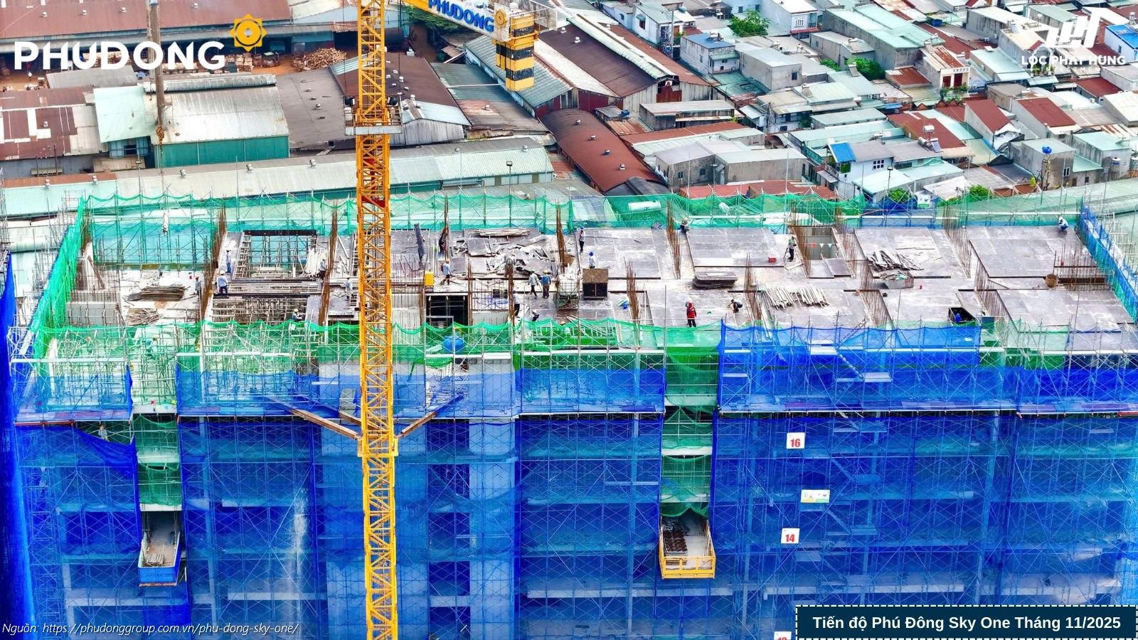 Tiến độ xây dựng dự án căn hộ chung cư Phú Đông SkyOne Dĩ An cập nhật tháng 11/2025