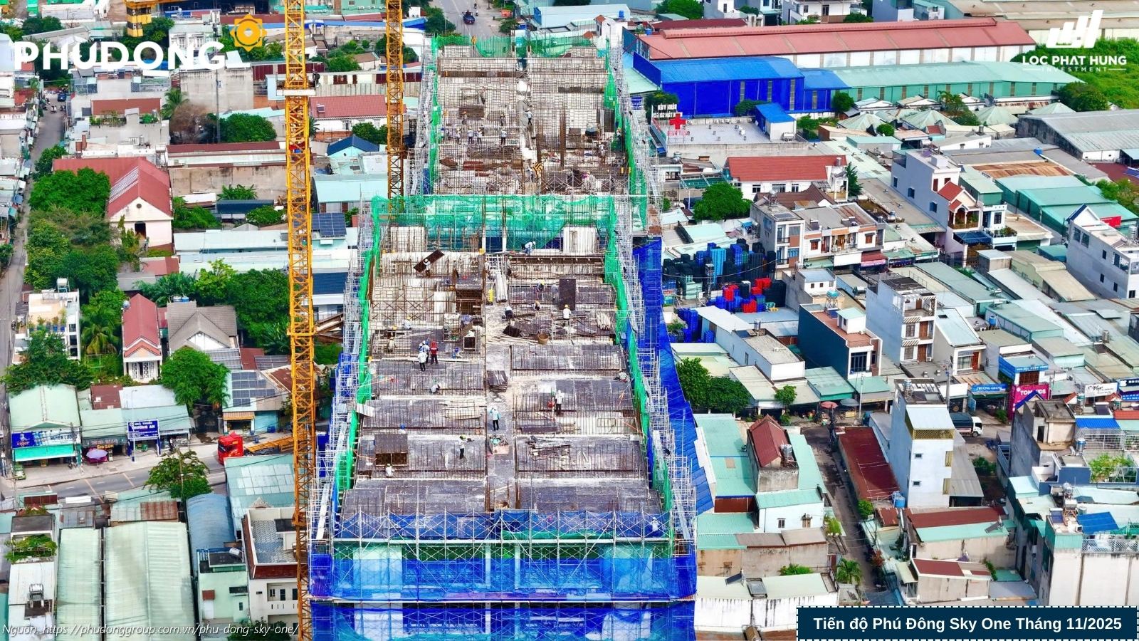 Tiến độ xây dựng dự án căn hộ chung cư Phú Đông SkyOne Dĩ An cập nhật tháng 11/2025