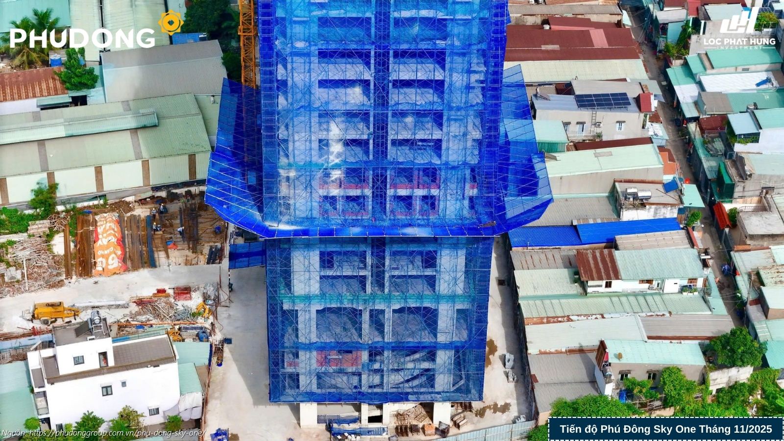 Tiến độ xây dựng dự án căn hộ chung cư Phú Đông SkyOne Dĩ An cập nhật tháng 11/2025