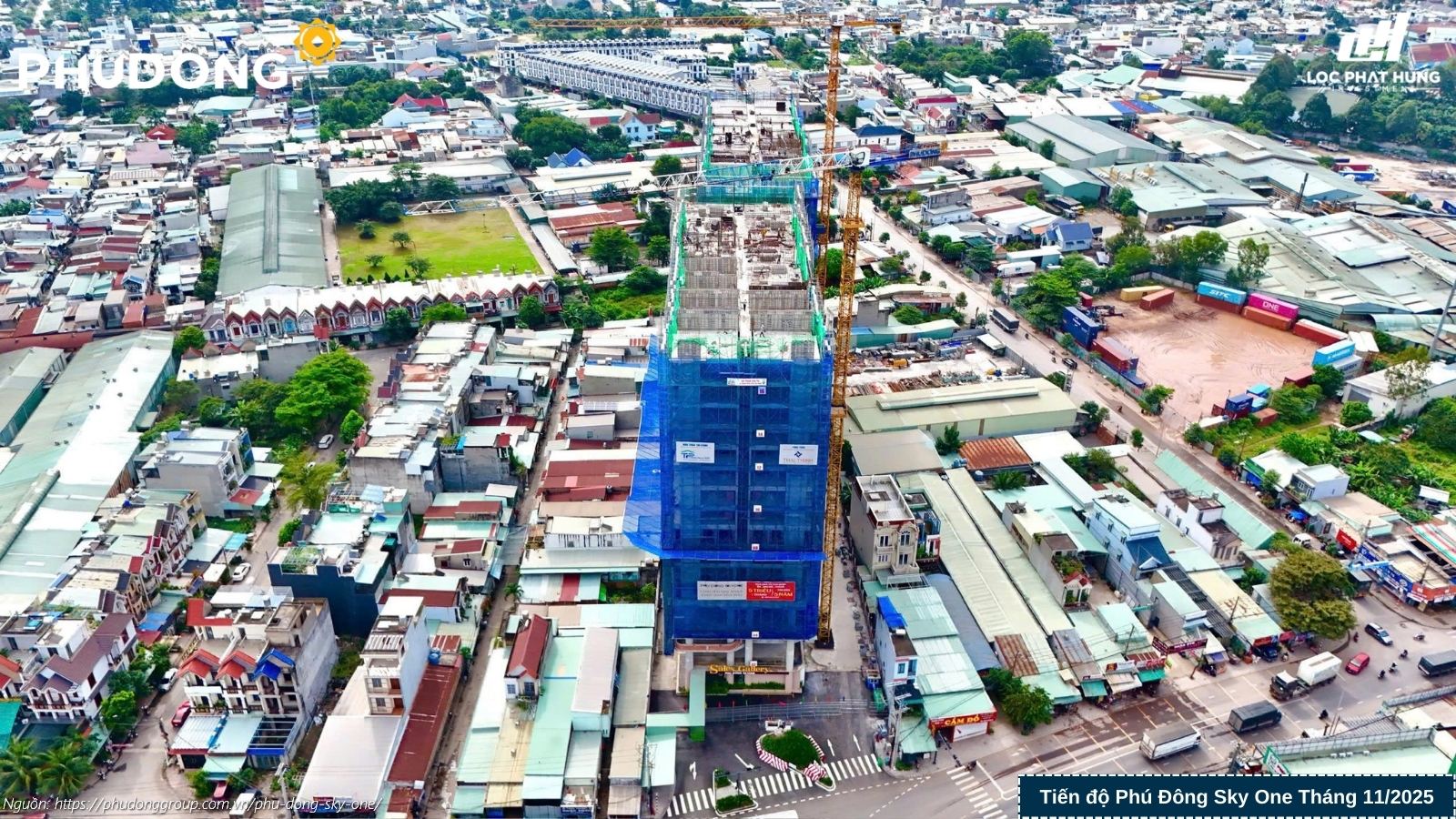 Tiến độ xây dựng dự án căn hộ chung cư Phú Đông SkyOne Dĩ An cập nhật tháng 11/2025