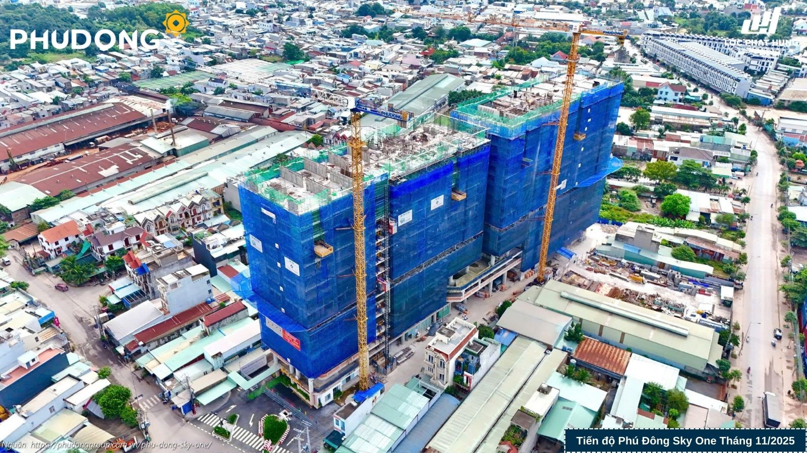 Tiến độ xây dựng dự án căn hộ chung cư Phú Đông SkyOne Dĩ An cập nhật tháng 11/2025