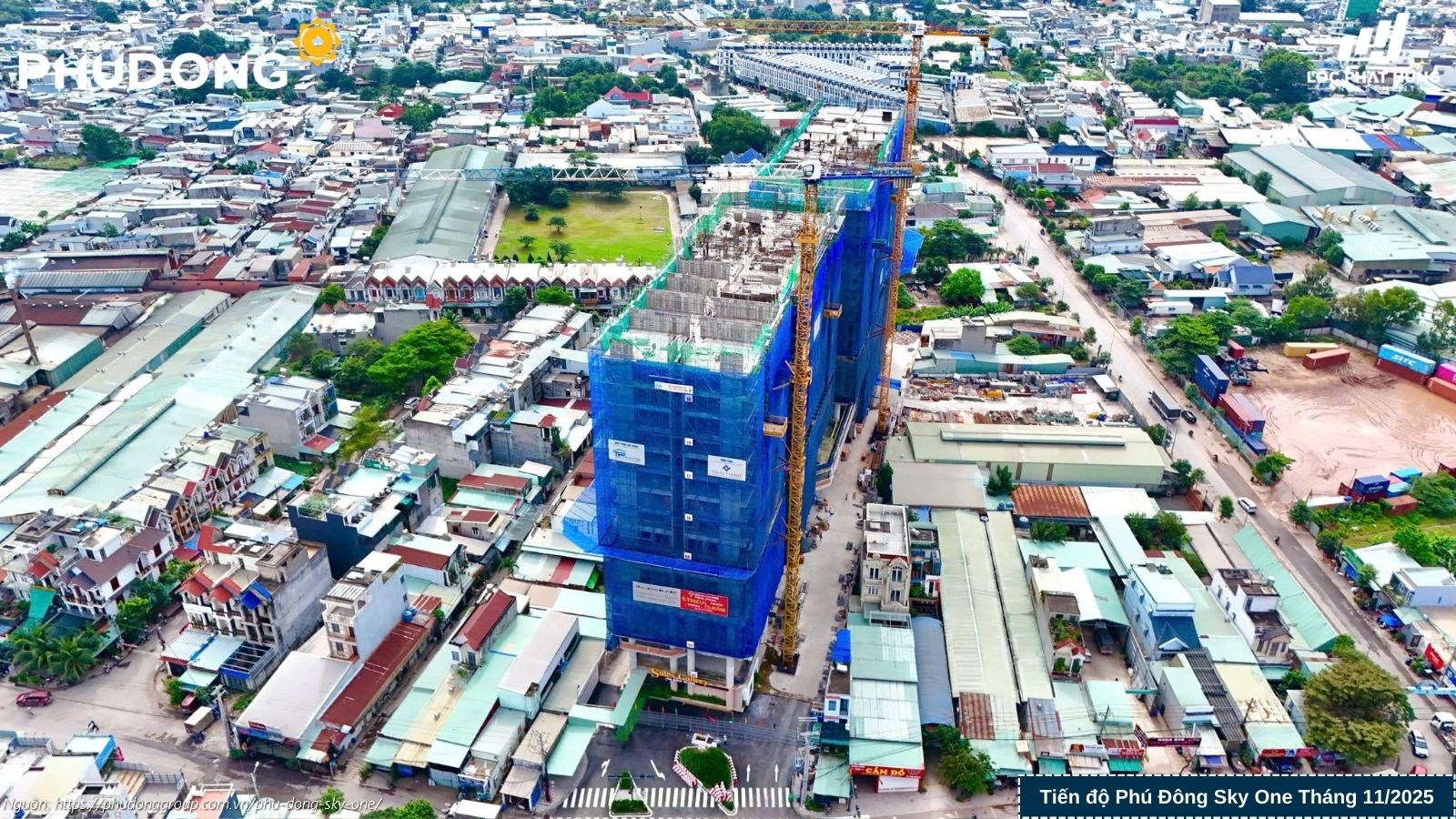 Tiến độ xây dựng dự án căn hộ chung cư Phú Đông SkyOne Dĩ An cập nhật tháng 11/2025