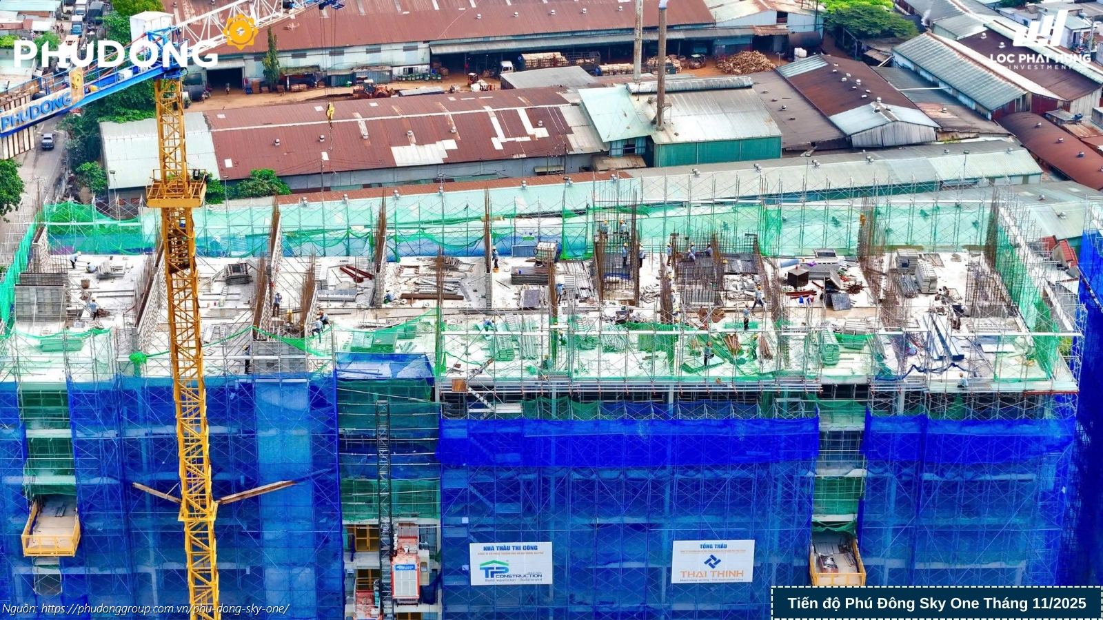 Tiến độ xây dựng dự án căn hộ chung cư Phú Đông SkyOne Dĩ An cập nhật tháng 11/2025