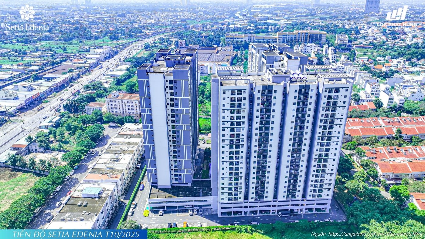 Cập nhật tiến độ xây dựng tháng 10/2025 dự án Setia Edenia, Phường Lái Thiêu, TP. Hồ Chí Minh