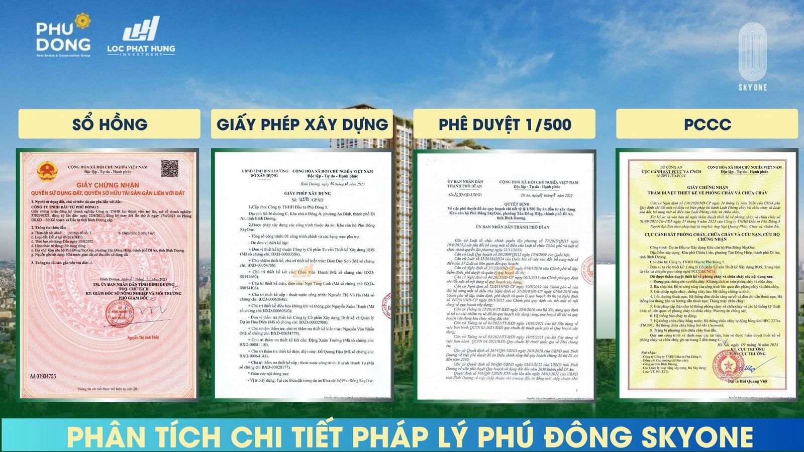 Tổng hợp bộ pháp lý đầy đủ của dự án Phú Đông SkyOne