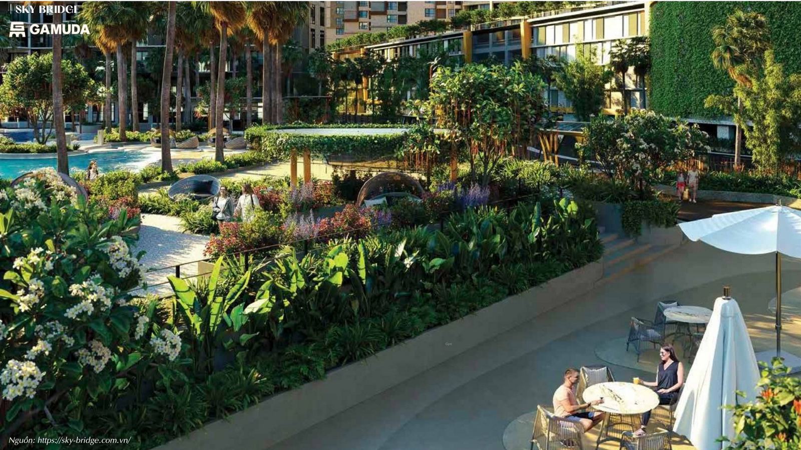 Đường dạo bộ công viên xanh dự án SkyBridge Gamuda Land