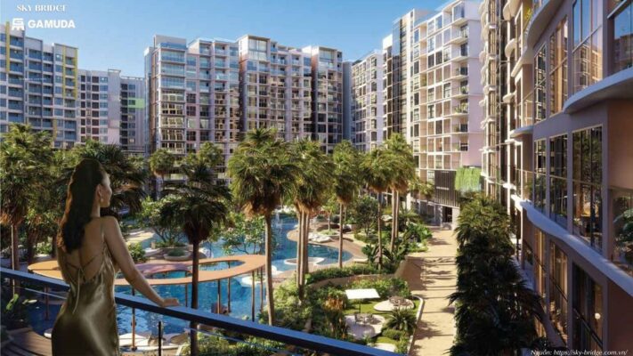 Phối cảnh tổng thể ban ngày dự án Sky Bridge Gamuda Land Thuận An TP HCM