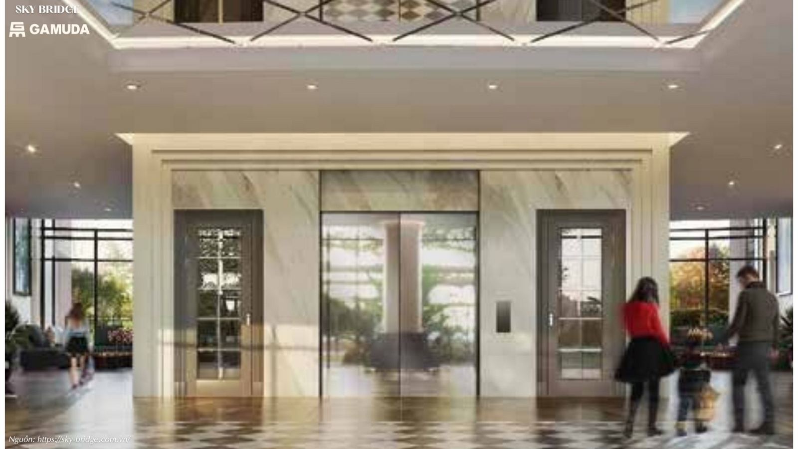 Sảnh đón Lobby sang trọng đẳng cấp 5 sao tại Sky Bridge Gamuda Land