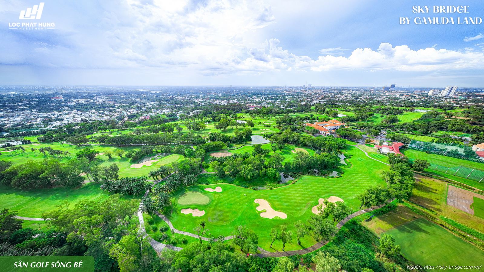 Tiện ích ngoại khu Sân Golf Sông Bé xanh mát đối diện dự án Sky Bridge Gamuda Land