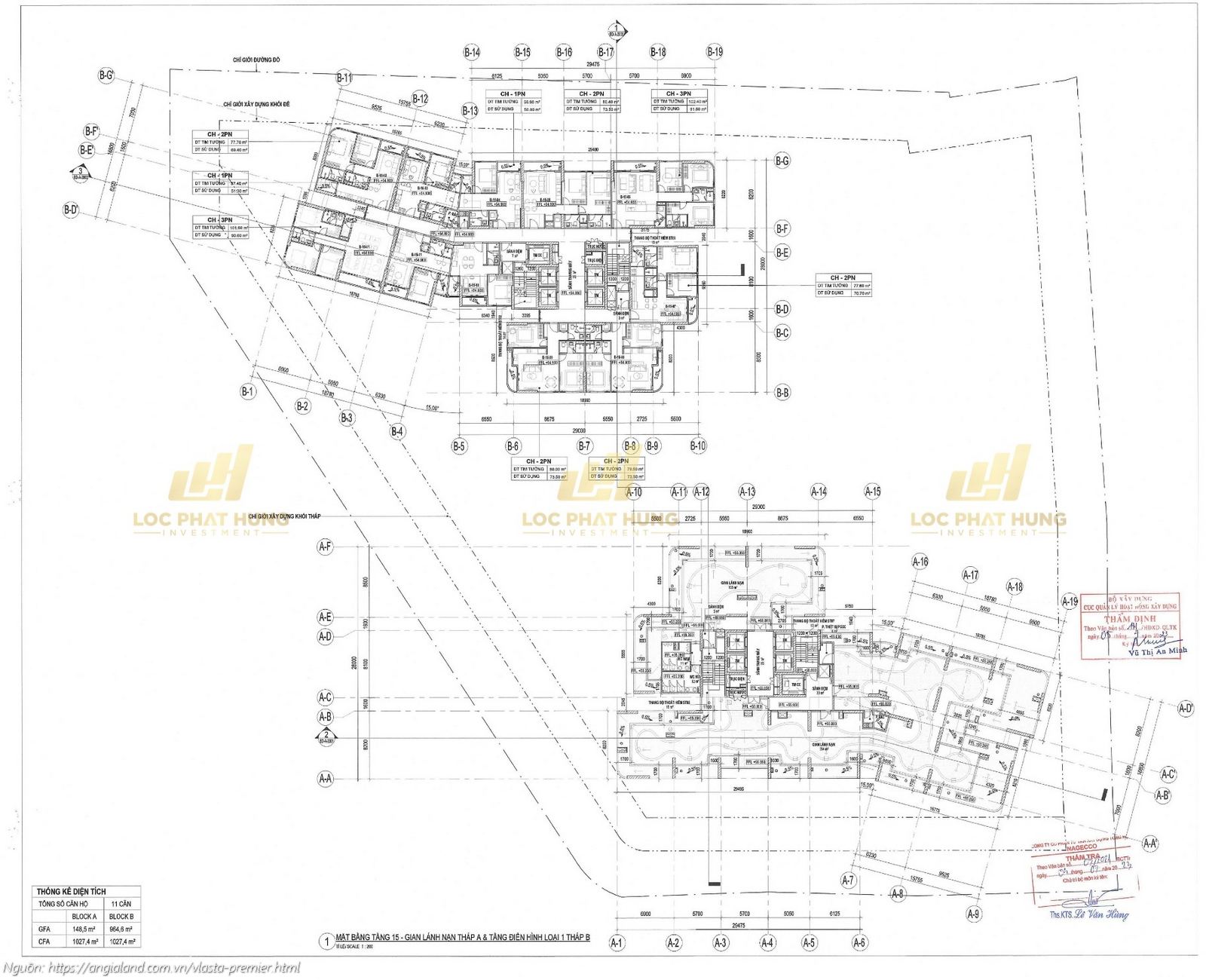 Mặt bằng gian lánh nạn tầng 15 căn hộ chung cư Vlasta Premier Quận 7
