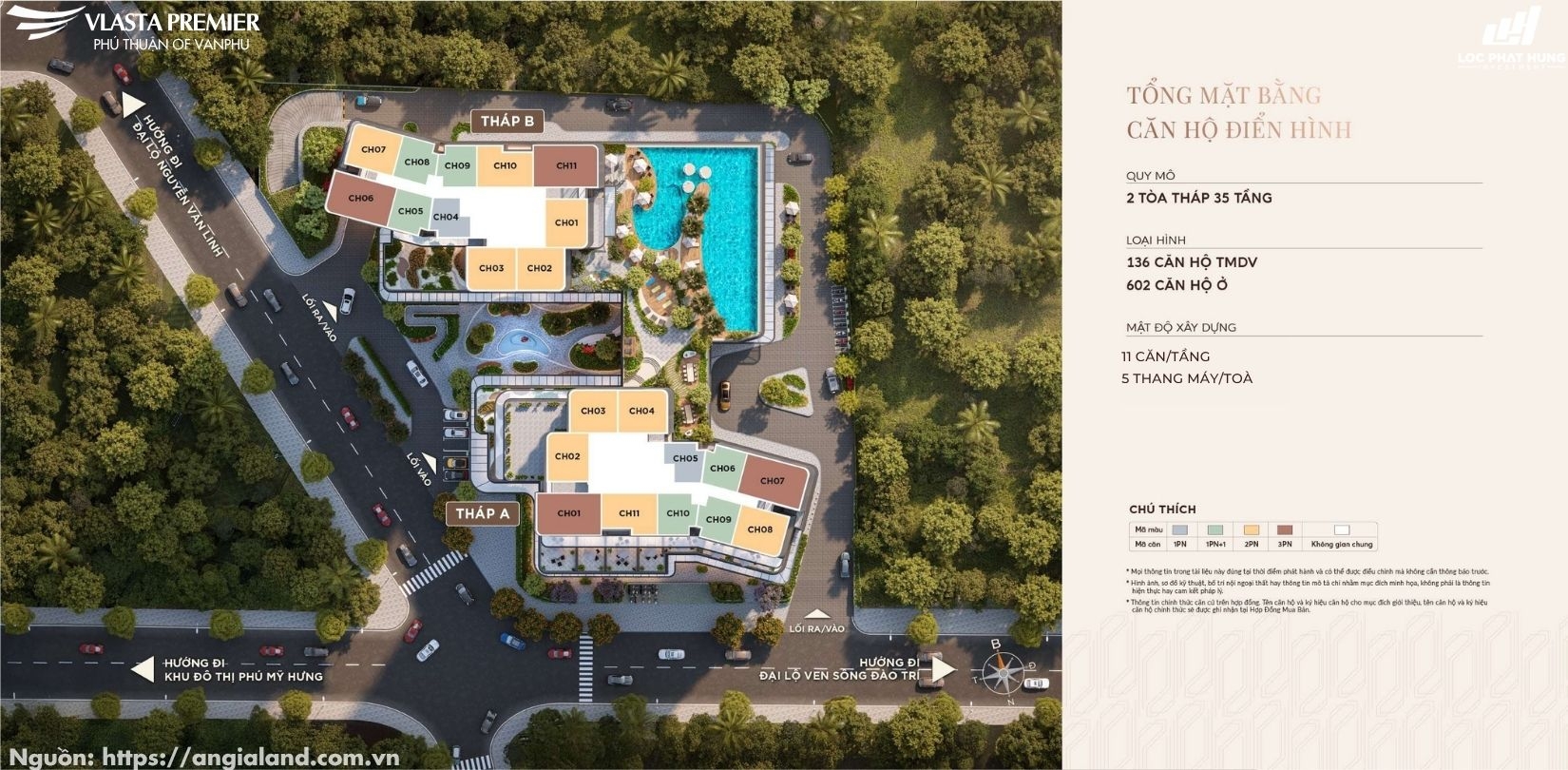 Mặt bằng tổng thể dự án căn hộ cao cấp Vlasta Premier Phú Thuận tại Quận 7