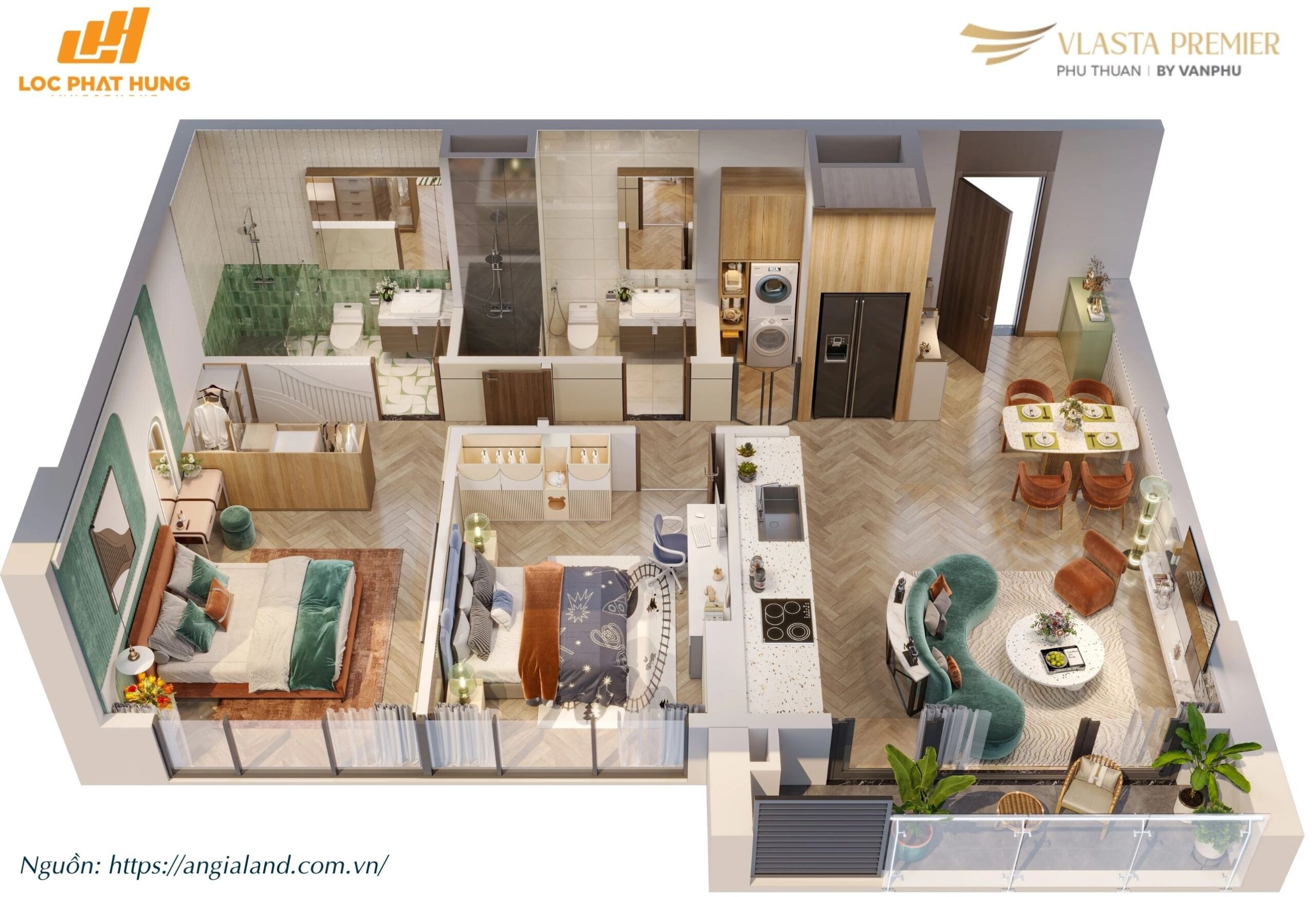 Thiết Kế Layout Căn Hộ điển Hình Tháp A Dự án Vlasta Premier