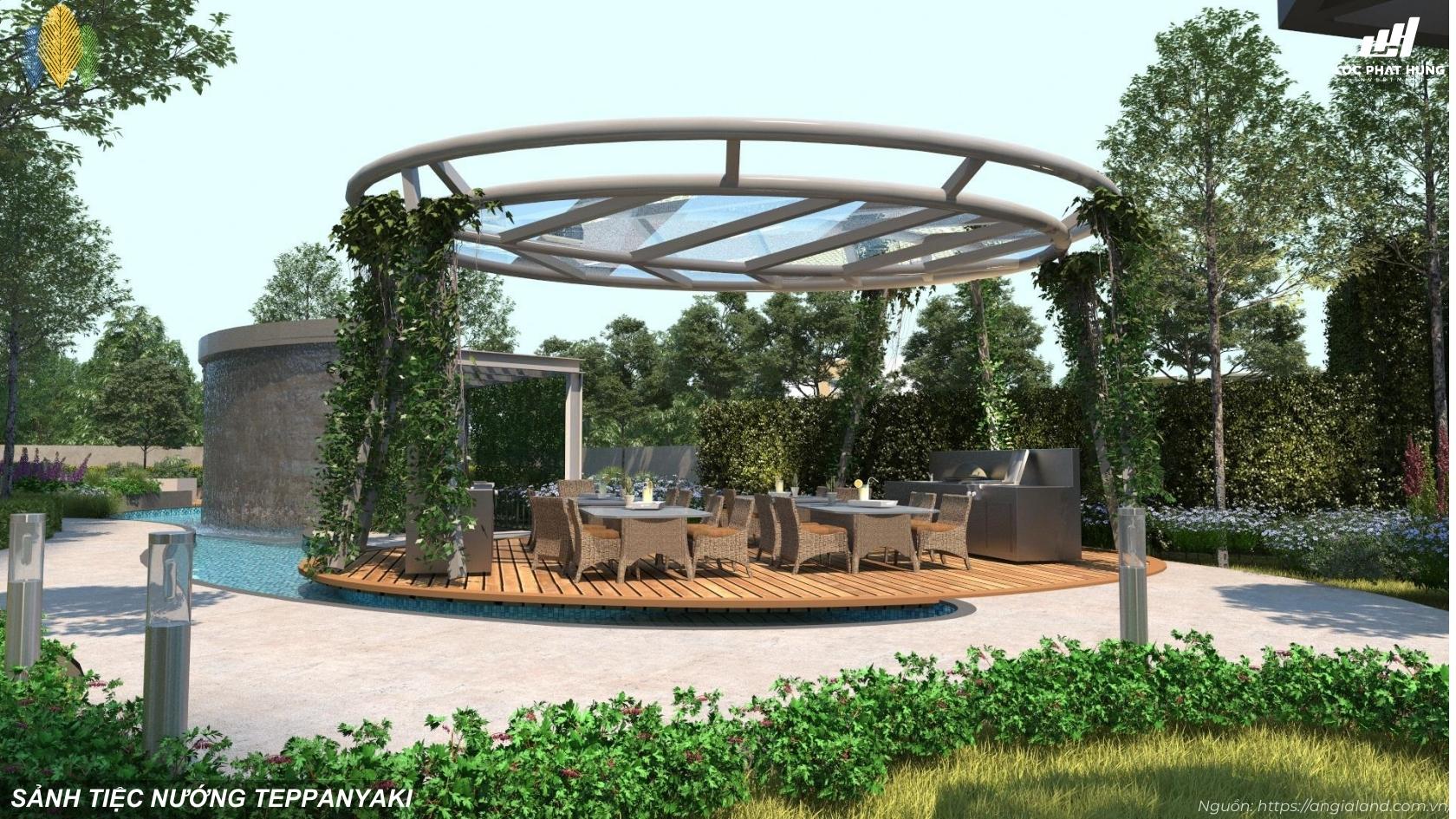 Khu tổ chức tiệc nướng Teppanyaki ngoài trời tại Palm River Quận 2