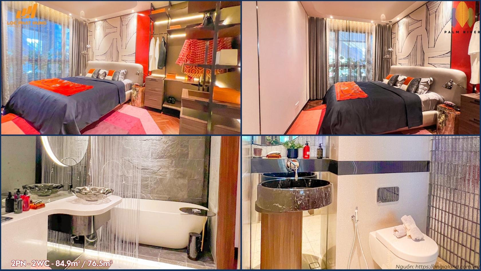 Thiết kế tại căn hộ mẫu 2PN Palm River Quận 2.