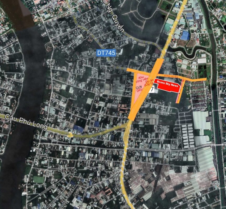 Bản đồ vị trí dự án Bcons New Sky Thuận An kết nối giao thông