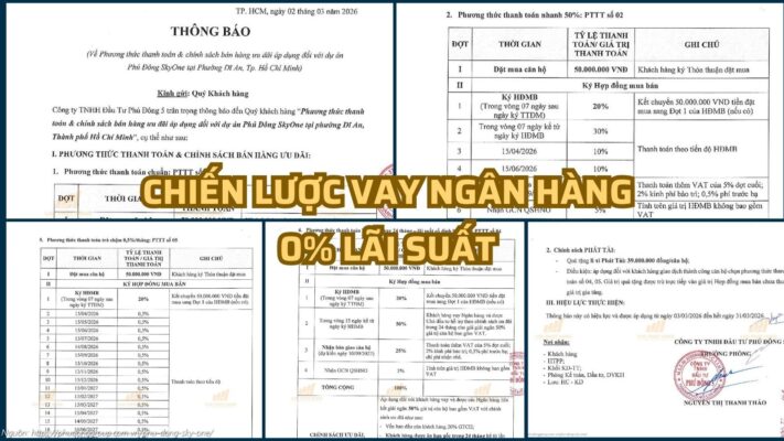 Chiến lược vay ngân hàng 0% lãi suất khi mua căn hộ Phú Đông SkyOne Dĩ An Bình Dương