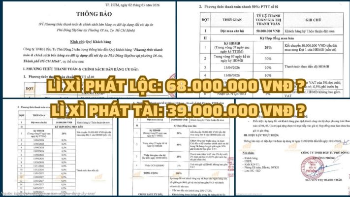 Chính sách Khai Xuân Đắc Lộc – Mã Đáo Cát Tường tại Phú Đông SkyOne với lì xì phát lộc 68 triệu và phát tài 39 triệu cho khách hàng mua căn hộ.