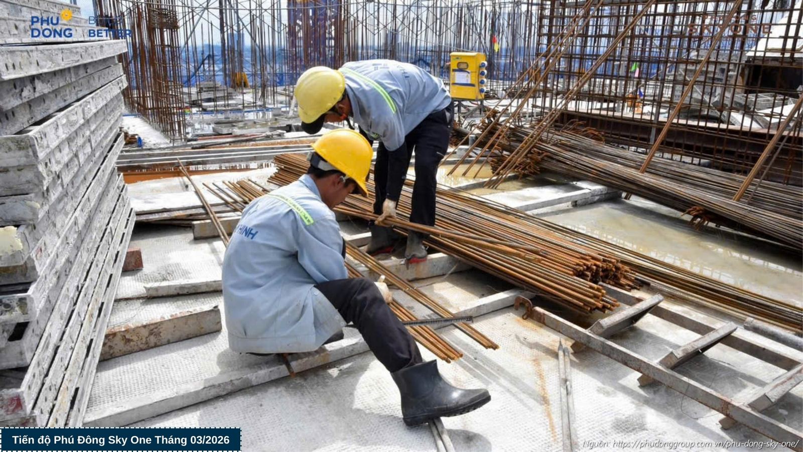 Tiến độ xây dựng tháng 03/2026 dự án Phú Đông SkyOne