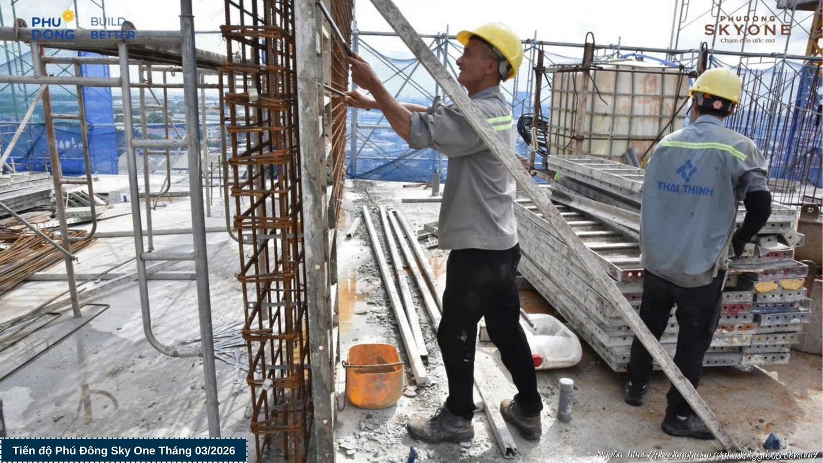Tiến độ xây dựng tháng 03/2026 dự án Phú Đông SkyOne