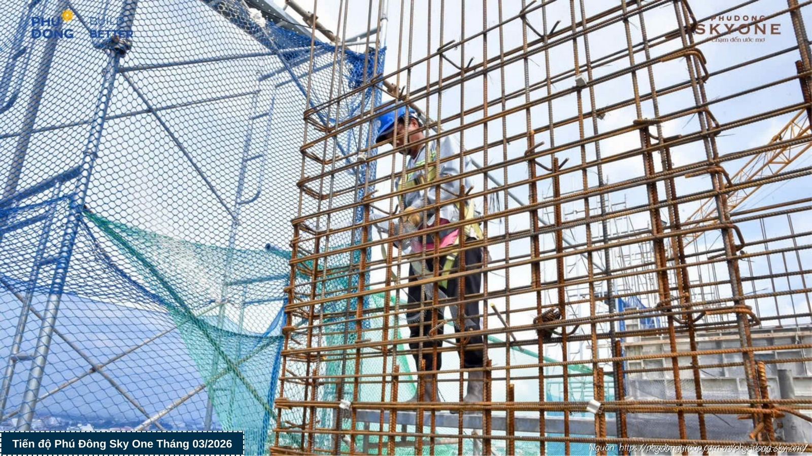 Tiến độ xây dựng tháng 03/2026 dự án Phú Đông SkyOne