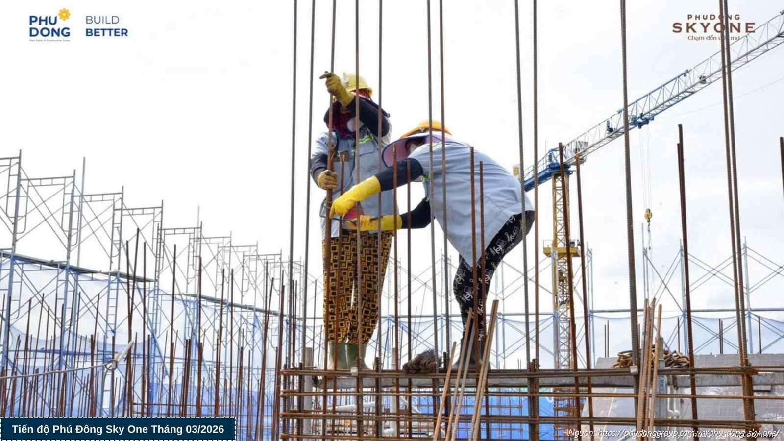 Tiến độ xây dựng tháng 03/2026 dự án Phú Đông SkyOne