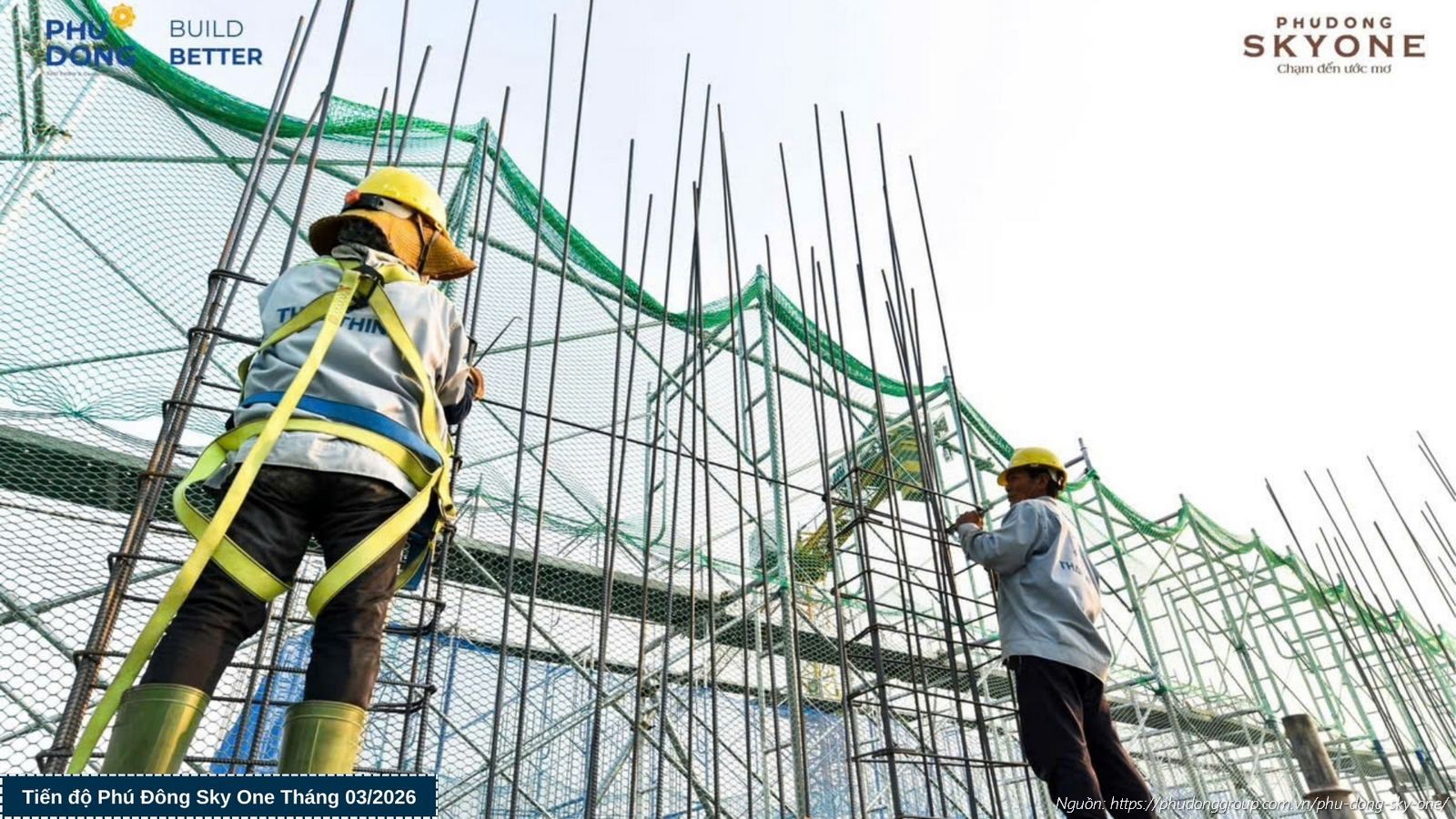 Tiến độ xây dựng tháng 03/2026 dự án Phú Đông SkyOne