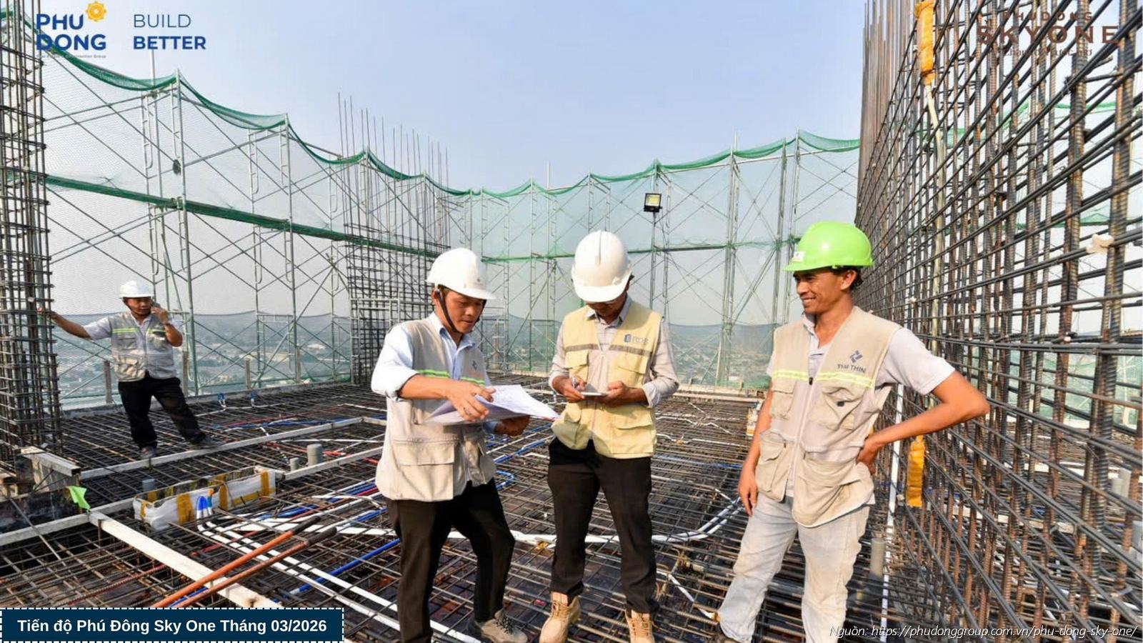 Tiến độ xây dựng tháng 03/2026 dự án Phú Đông SkyOne