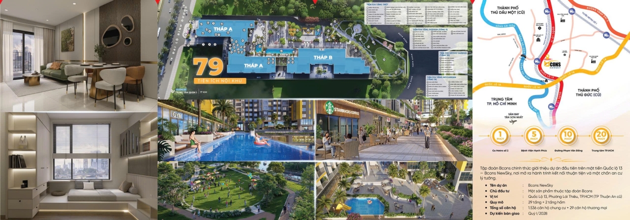 Sơ đồ quy hoạch mặt bằng tổng thể 4 tòa tháp và hệ thống tiện ích Bcons NewSky Sơ đồ quy hoạch mặt bằng tổng thể 4 tòa tháp và hệ thống tiện ích Bcons NewSky